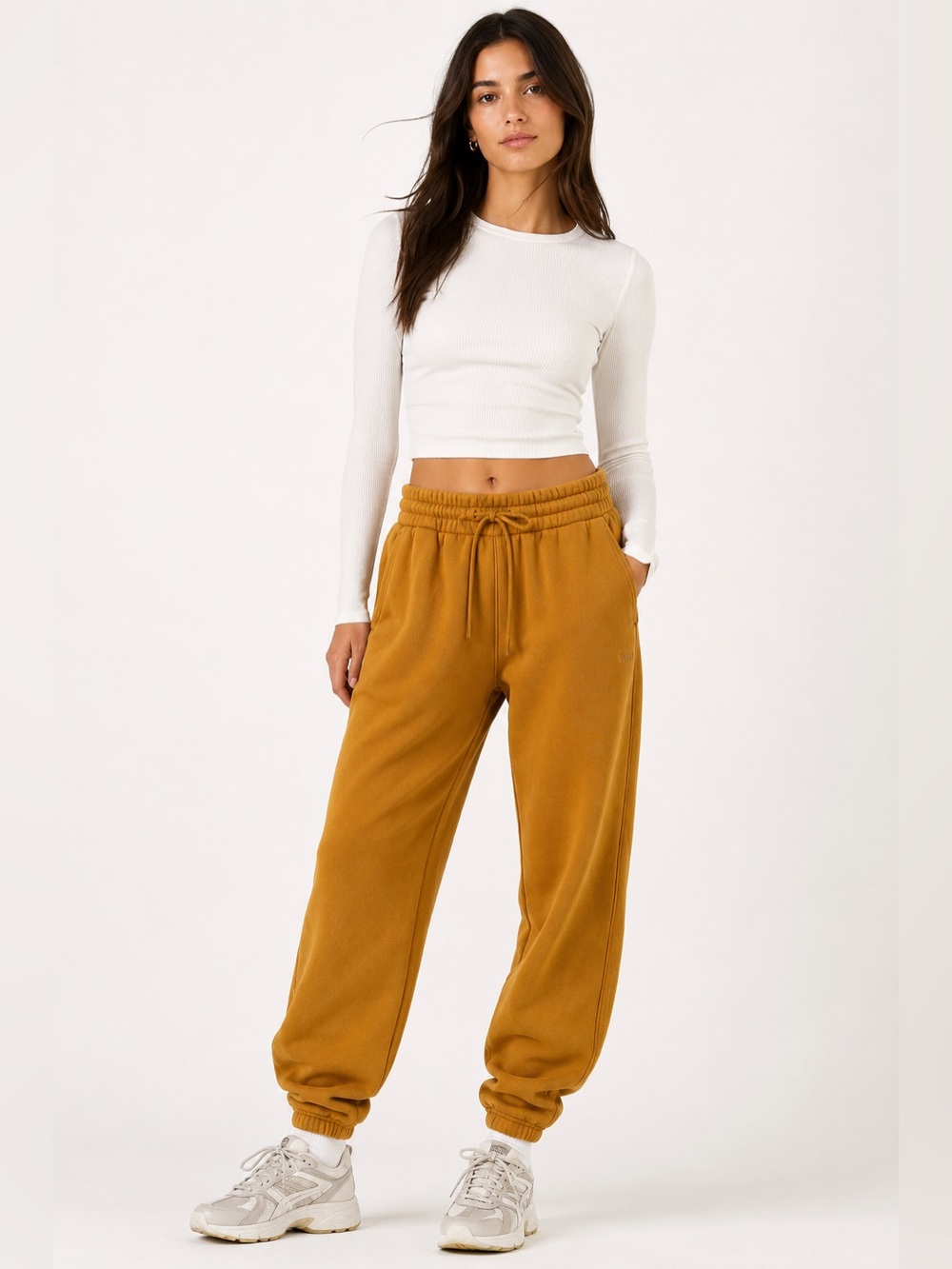 TNA Sweatfleece Cozy Fleece Boyfriend Joggers | Ochre | XS